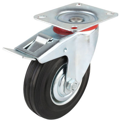 3 " 4 " 5 " 6 " 8 " Inch Rubber Caster Wheels, Steel Core Roller Bearing Caster Wheels OEM ODM