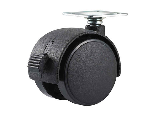 50 mm czarny, z górnej płyty, Nylon Twin Sound Meubles Universal Castor Wheels