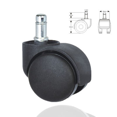 50 mm czarny, z górnej płyty, Nylon Twin Sound Meubles Universal Castor Wheels