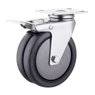 TPR Koła kołowe 75mm 100mm 125mm PU Industrial Twin Wheel Castors